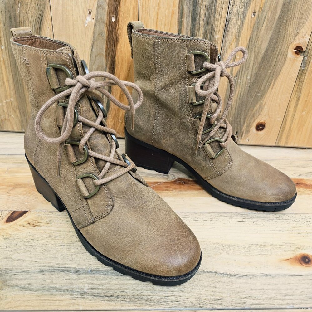 Sorel Cate Lace Up Waterproof Leather Boots Size 9